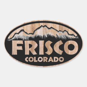 Symbole bois Frisco Colorado autocollants ovales