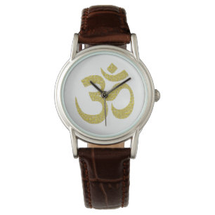 Symbole bouddhiste Om Pâte dorée Montre 1