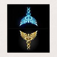 Symbole caducee polygonale or