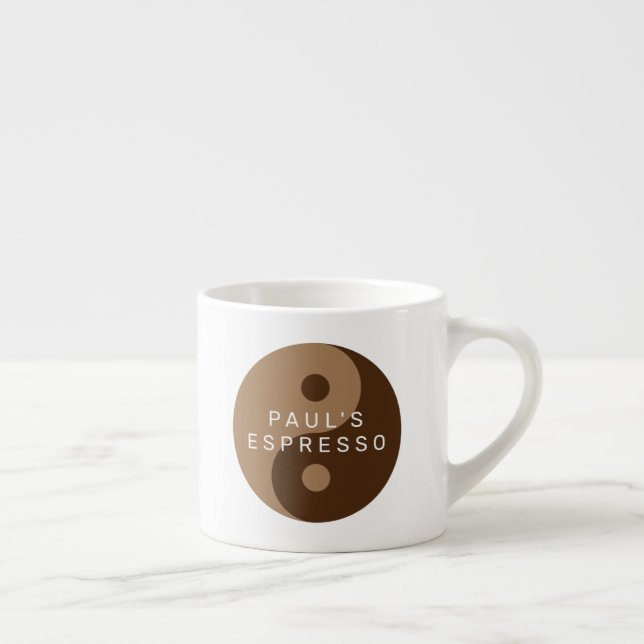 Symbole café Yin et Yang Brown tasse expresso pers (Droite)