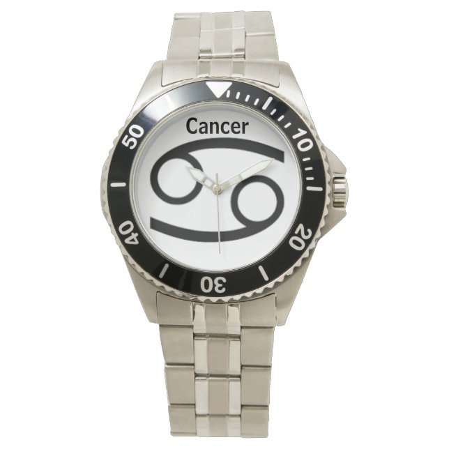 Symbole cancéreux du Zodiaque. Montres Hommes. (devant)