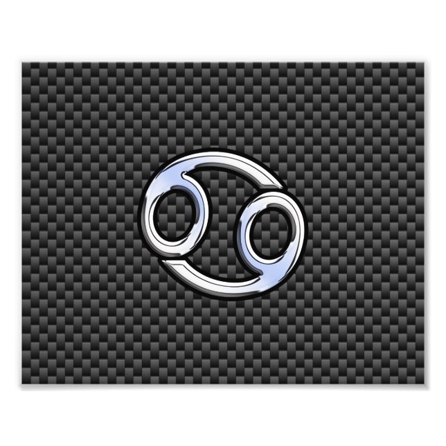 Symbole cancéreux Zodiac Charbon Fiber Impression (Devant)