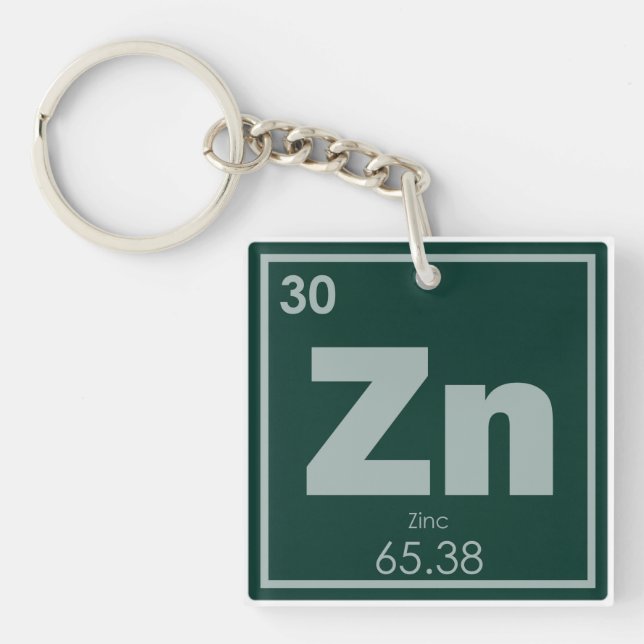 Symbole chimique de l'élément de zinc chimie formu (Devant)