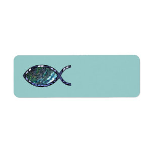 Symbole chrétien rayonnant de poissons