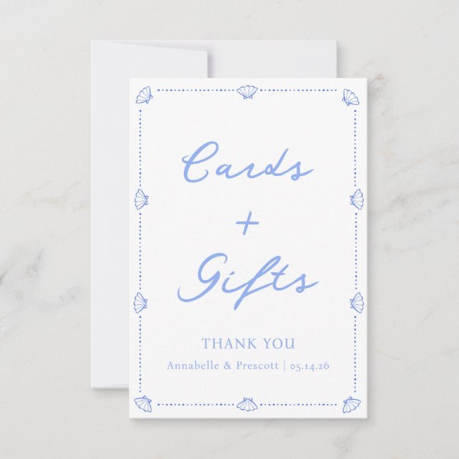 Symbole Coastal Chic Élégant Mariage Cartes & Cade (Devant)