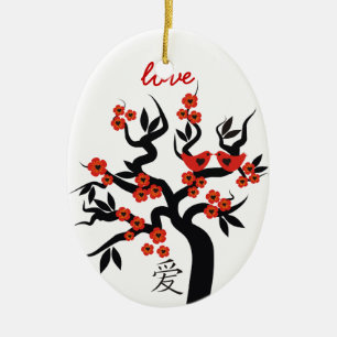 Symbole d'amour chinois Sakura Tree ornement perso