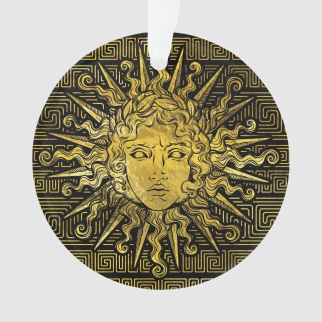 Symbole d'Apollo Sun sur le motif principal grec (devant)