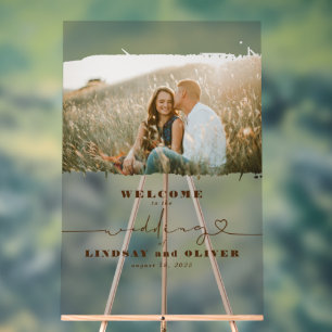 Symbole de bienvenue d'un mariage élégant figé