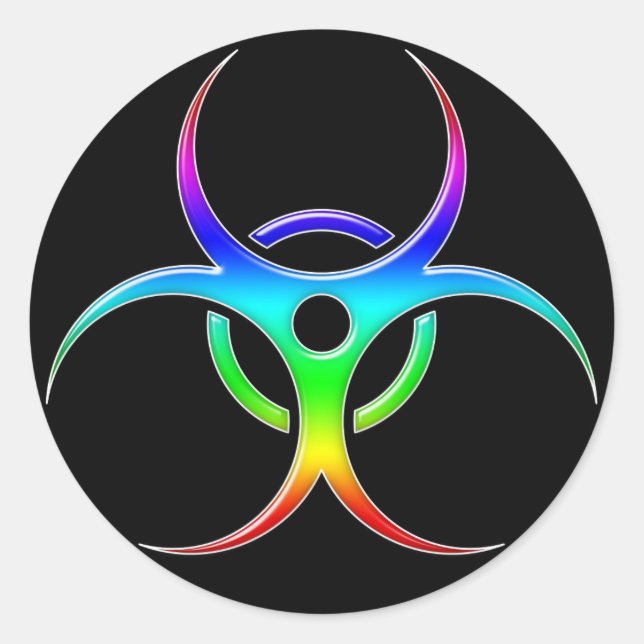 Symbole de bioaléa arc-en-ciel - Sticker (Devant)