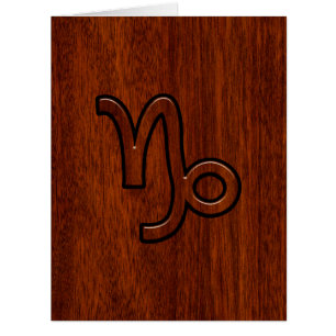Symbole de Capricorn Zodiac dans Mahogany Brown