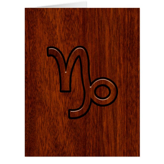 Symbole de Capricorn Zodiac dans Mahogany Brown (Devant)