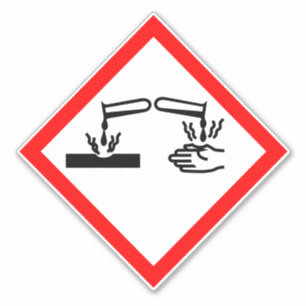 Symbole de danger de corrosion Étiquette