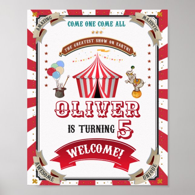 Symbole de fête de bienvenue du cirque poster de b (Devant)