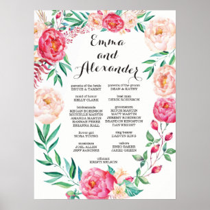 Symbole de fête de mariage floral / Affiche de bie