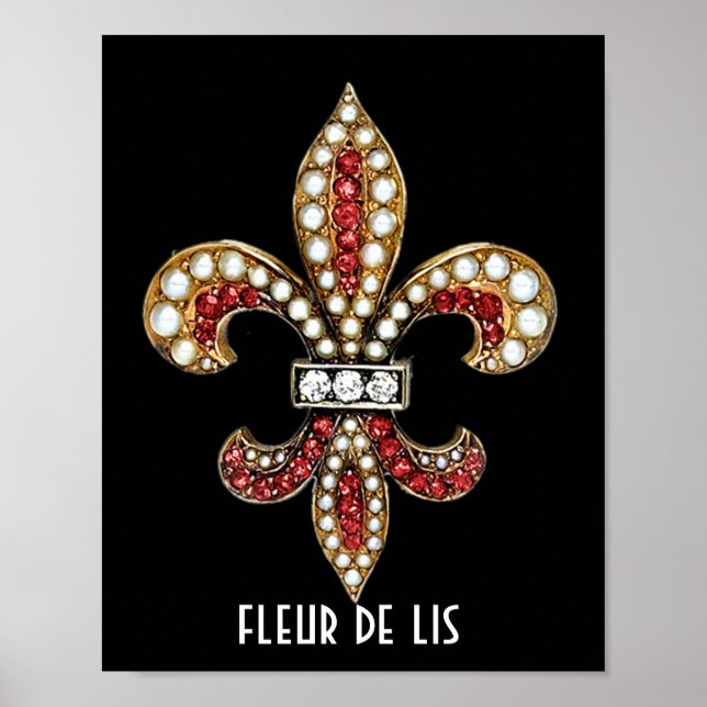Symbole de Flor Fleur De Lis Poster Brown Nouvelle (Devant)