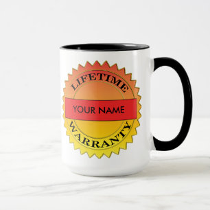 Symbole de garantie à vie Votre nom Café Mug