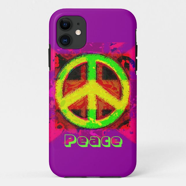 SYMBOLE DE LA PAIX 60's coque iphone d'art rétro (Dos)