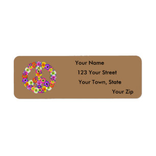 SYMBOLE DE LA PAIX Floral en Brown