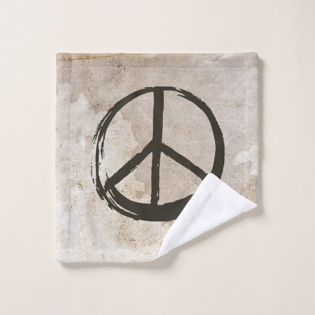 Symbole de la paix Hippie Love 1960s Signer boue s (Gant de toilette)