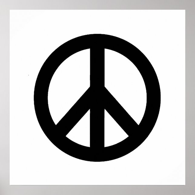 Symbole de la Paix Noir Blanc Poster (Devant)