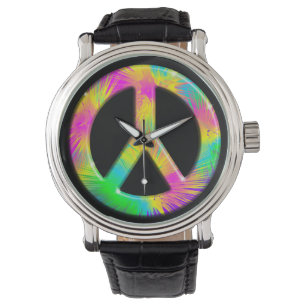 Symbole de la paix Psychedelic Art Design montres