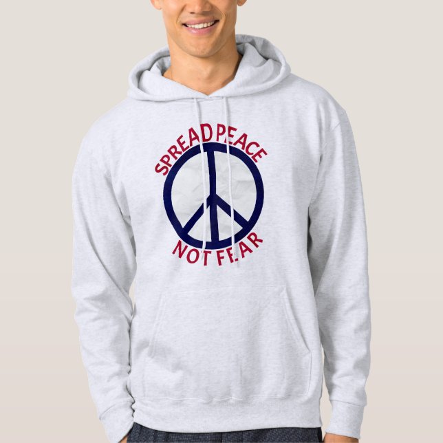 Symbole de la Paix sans peur Bleu Rouge Sweat - sh (Devant)