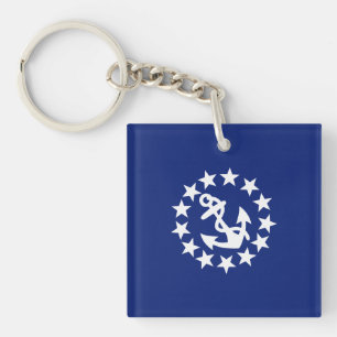 Symbole de l'Ancre du drapeau du yacht sur bleu