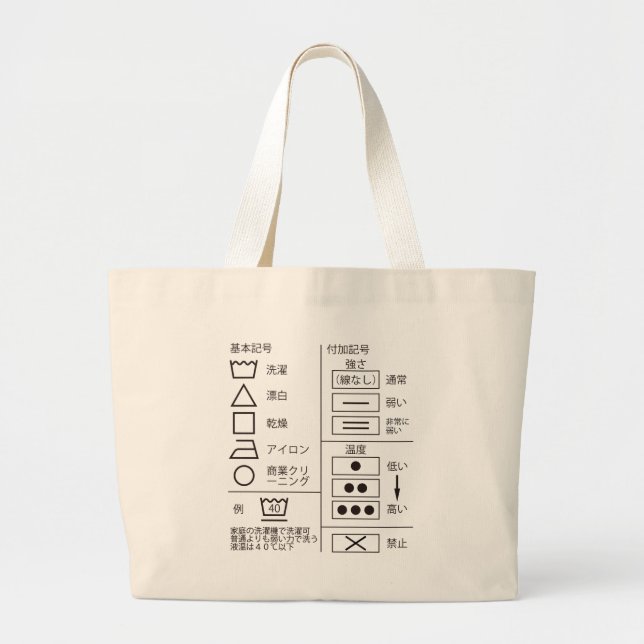 Symbole de lavage grand Sac fourre-tout (Devant)