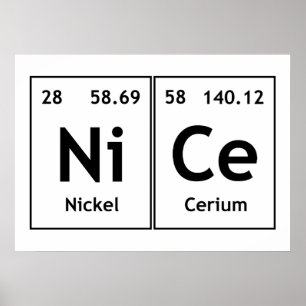 Symbole de l'élément NiCe Chimie Tableau périodiqu