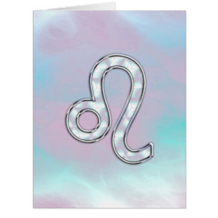 Symbole de Leo Zodiac sur Pastels Style Nacre Impr