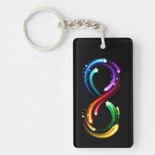 Symbole de l'infini de comètes arc-en-ciel