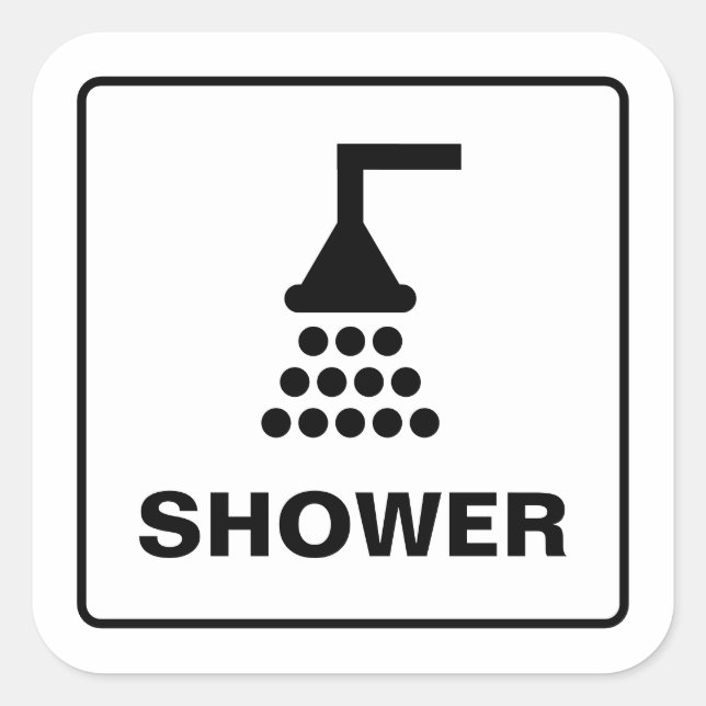 Symbole de l'installation de douche autocollants (Devant)