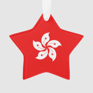 Symbole de l'orchidée blanche de Hong Kong en roug