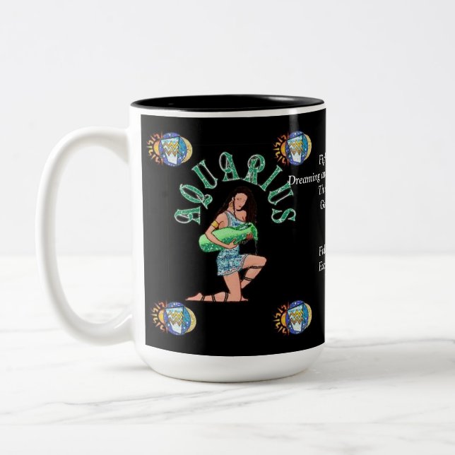 Symbole de naissance d'Aquarius Zodiac Mug (Gauche)