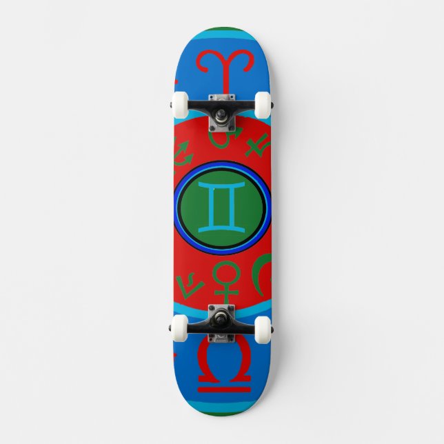 SYMBOLE DE NAISSANCE Gemini Skateboard astrologiqu (Recto)