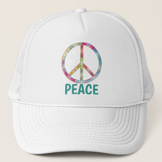Symbole de paix coloré Casquette de conception (Devant)