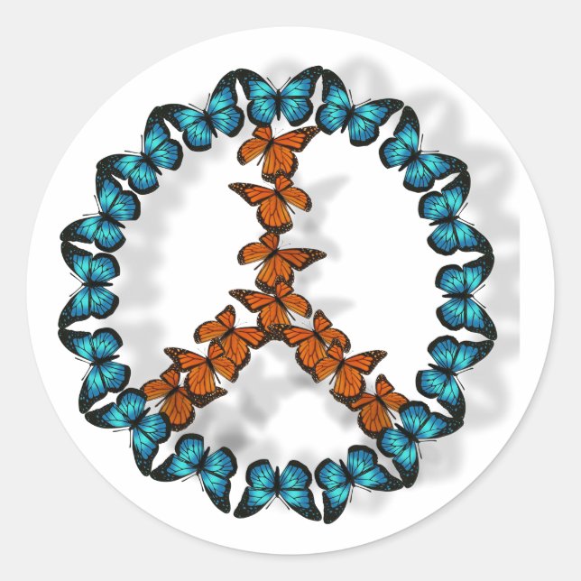 Symbole de paix des autocollants de papillons (Devant)