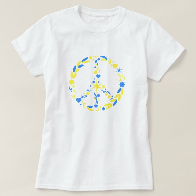 Symbole de paix du drapeau ukrainien T-shirt Ukrai (Design devant)
