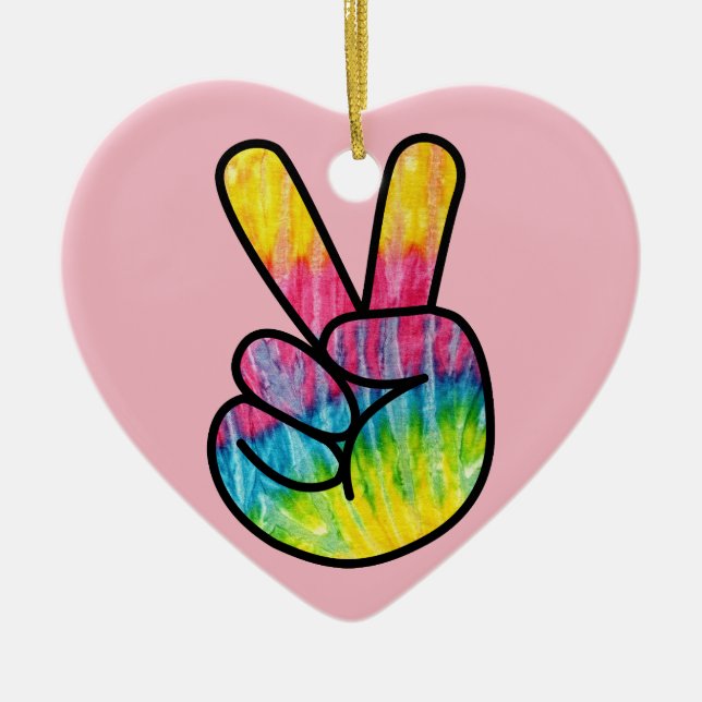Symbole de paix hippie ornement porcelaine (Devant)