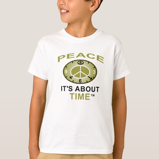 SYMBOLE DE PAIX HORLOGE T-shirt AA (Blanc) (Devant)