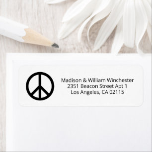 Symbole de paix noir blanc minimaliste adresse per