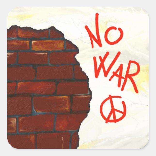 Symbole de paix sur le mur, autocollant (Devant)