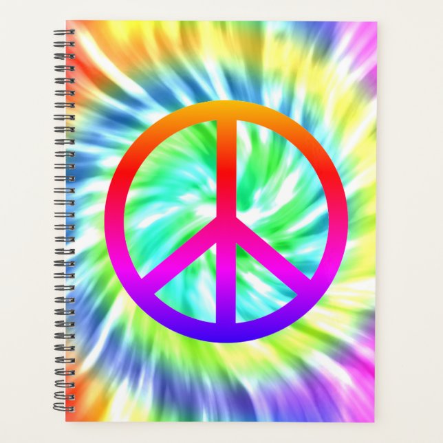 Symbole de paix Tie Dye Spiral Planificateur hebdo (Devant)