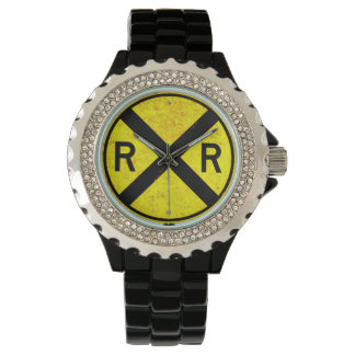SYMBOLE DE PASSAGE DU CHEMIN DE FER JAUNE MONTRE P
