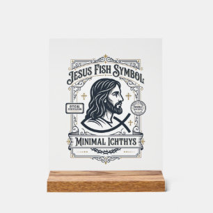Symbole de Poisson Jésus Ichthys Minimal Jésus Poi