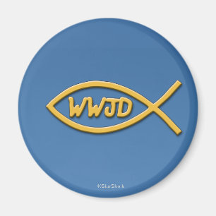 Symbole de poisson WWJD Magnet