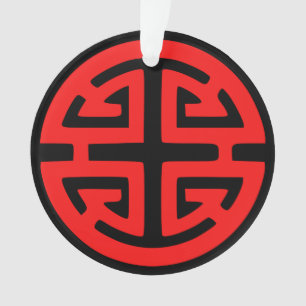 Symbole de prospérité chinois rouge