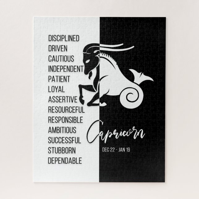 Symbole de puzzle noir et blanc, symbole Zodiac Ca (Vertical)