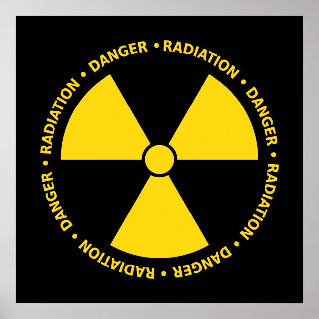 Symbole de rayonnement jaune affiche (Devant)