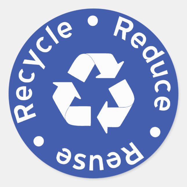 Symbole de recyclage bleu Sticker (Devant)